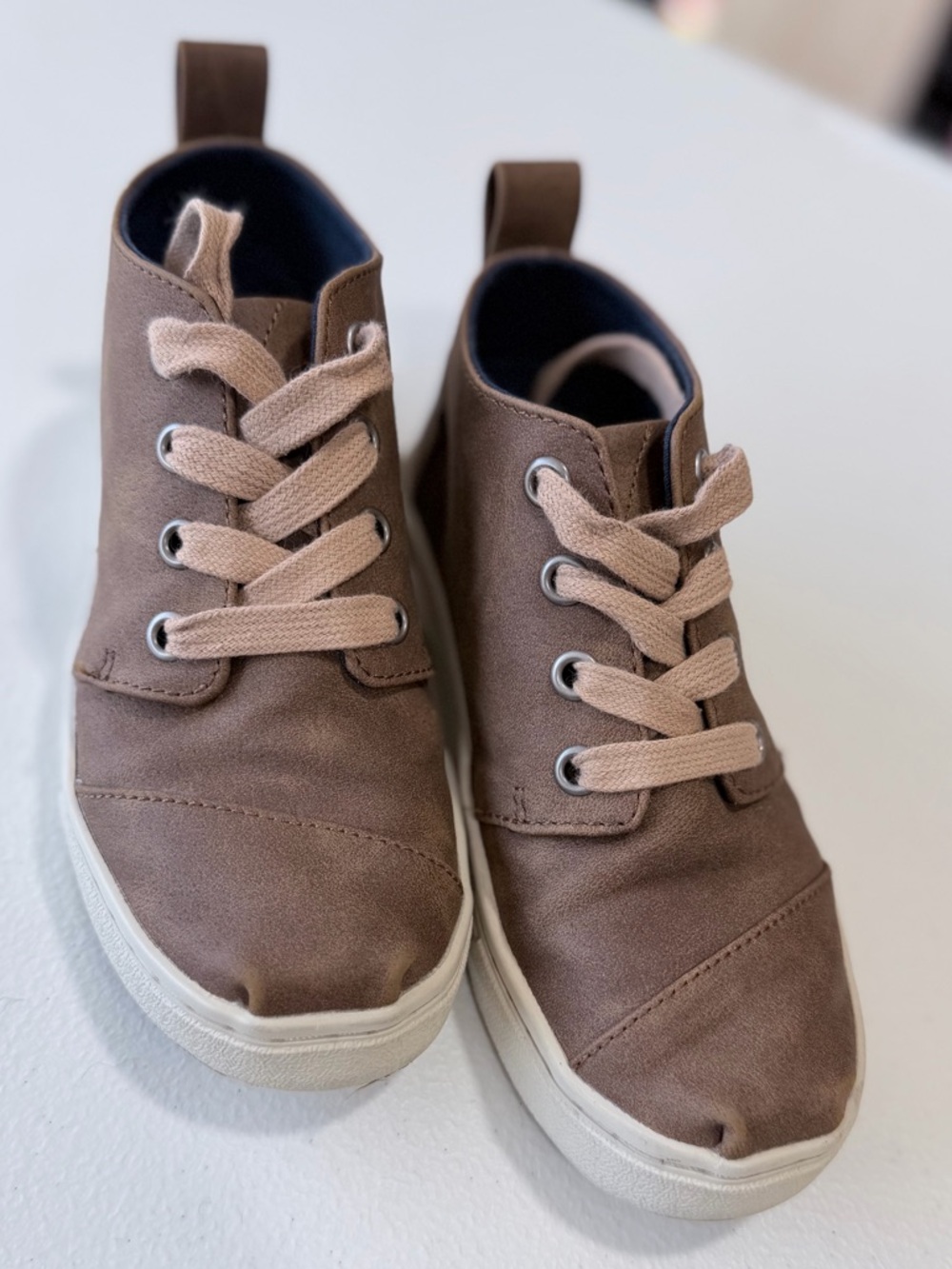 TOMS Toddler High Top Sneakers Brown Size 13 Lace-Up Casual Shoes